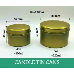 Candle Tin Cans Container Gold