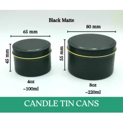 Candle Tin Cans Container Black