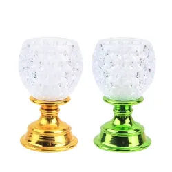 DECORATIVE GOLDEN CRYSTAL HONEYCOMB TEALIGHT CANDLE HOLDER