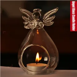 Hollow Glass Angel Candle Lantern