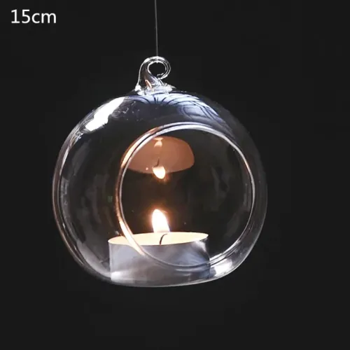 Round Bubble Hanging Clear Glass Lantern