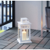 BORRBY Lantern for block candle, indoor/outdoor white, 28 cm (11 ")