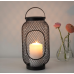 TOPPIG Lantern for block candle, black, 36 cm (14 ¼ ")
