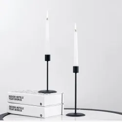 2Pcs/set Retro Candle Stand Metal Pillar Candlestick