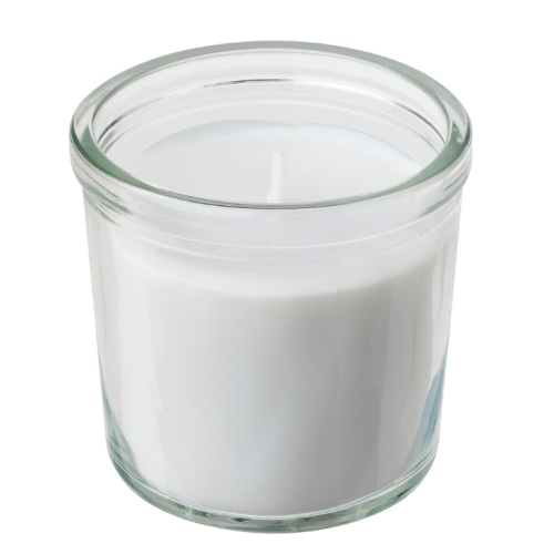 ADLAD Scented candle in glass, Scandinavian Woods/white, 20 hr